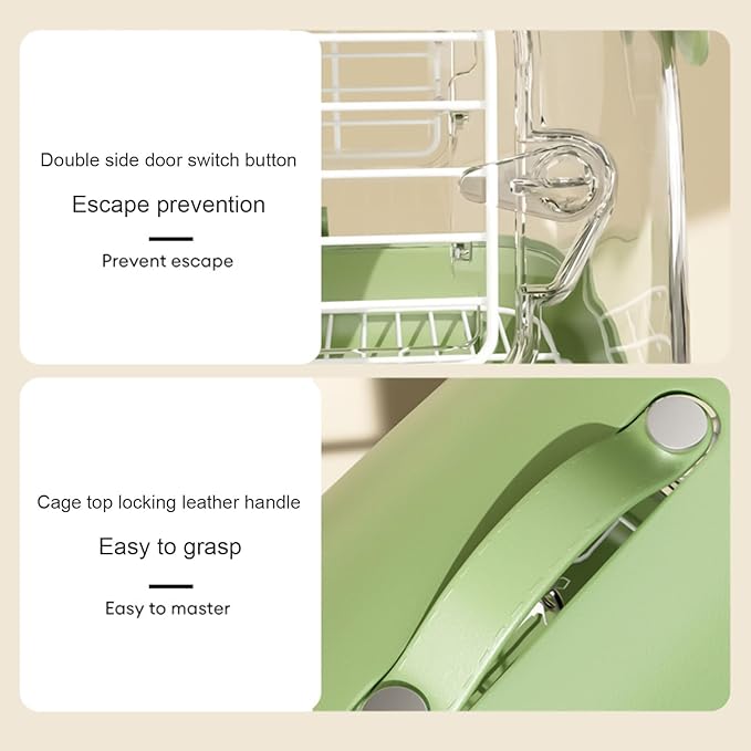 Standing Flight Parakeets Cage Set Large Bird Carriers Panoramic View Bird Cage for Outdoor Use
