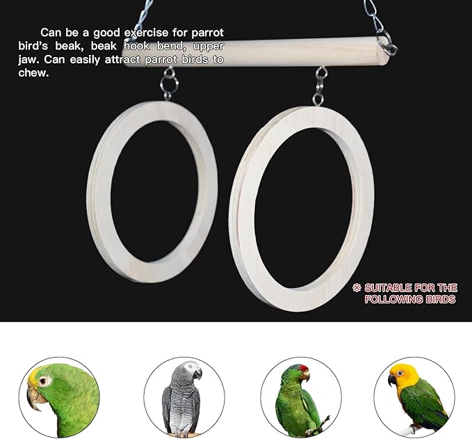 Parrot Bird Toy Hanging Ring Interactive Toy is Suitable for Small and Medium-Sized Parrots Such as African Grey Parrots, Cockatoos, and Cokatoos Amazon