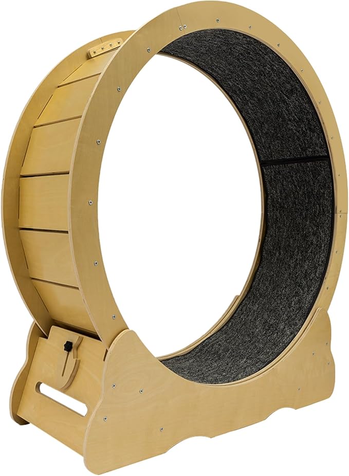 Large Cat Exercise Wheel Cat Running Wheel Treadmill Exerciser with Brake & Carpeted Runway for Most Cats Indoor
