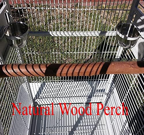 Castle PlayTop Parrot Cage - 32" W x 23" L x 66" H for Large Macaws Cockatoos African Grey Amazon (32" W x 23" L x 66" H, White Vein)