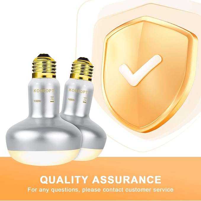 Reptile Heat Lamp 100W,(2 Pack) Heat Emitter UVA Heat Lamp Bulb,Intense Basking Spot Simulated Natural Sunlight Heating Lamp Bulb,for Reptile Chickens Pet Brooder