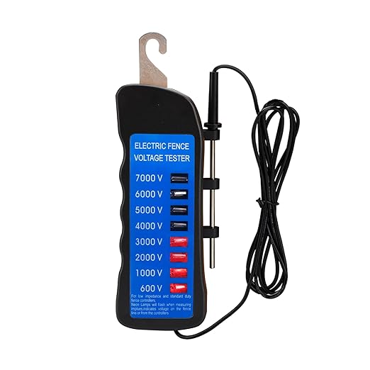 Electric Fence Voltage Tester, 7KV Fence Tester 8 Neon Indicator Lights/Fence Tester for Farms Farms Fault Finder Portable Testing Tool