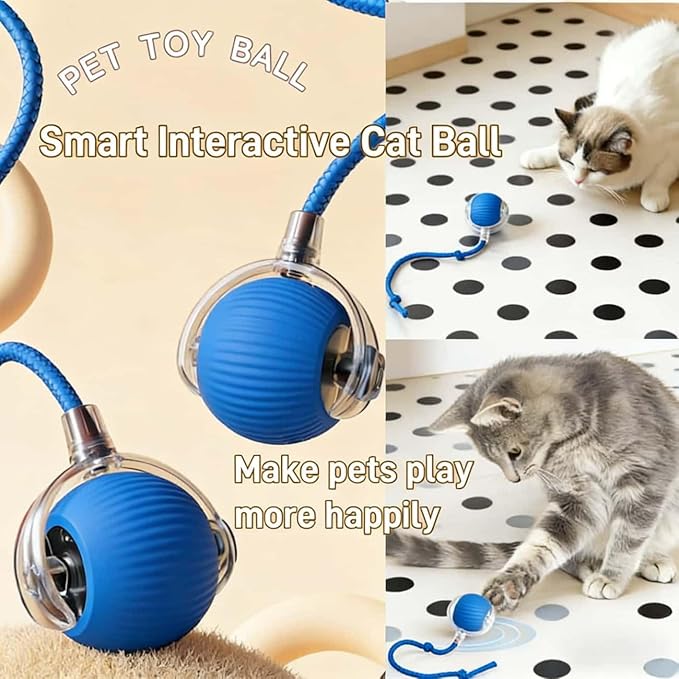 Interactive Cat Toys for Indoor Cats, Agility Move Cat Balls,Motion Activated Cat Balls, Cat Toys for Bored Indoor Cats (Yellow)