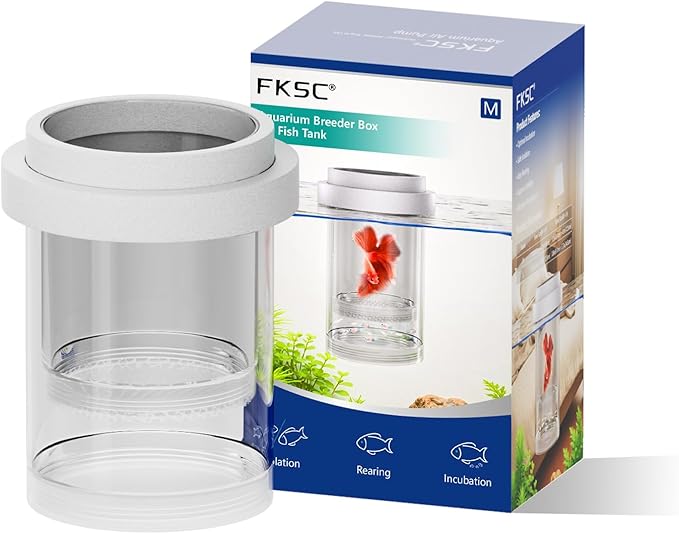Floating Breeder Box for Fish Tank – Aquarium Isolation Separator Hatchery Incubator for Guppy, Betta, Clownfish, Coral, Baby & Injured Fish