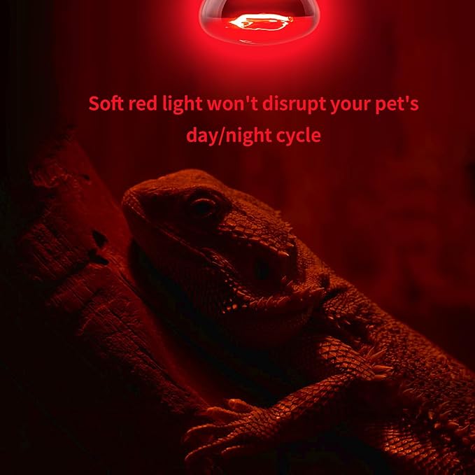 75W Reptile Heat Lamp Bulb 2-Pack,Complete Day & Night Basking Spot Light Combo Including Infrared Heat Lamp and UVA Daylight Basking Lamp for 24-Hour Thermal Regulation