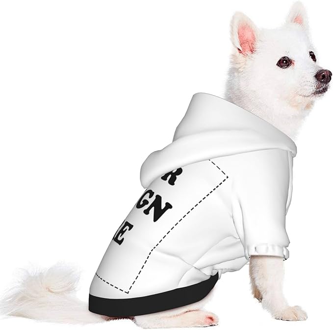 Dog Clothes, Custom Dog Hooded Sweatshirt, Personalized Pet Costume Robe Shirt with Text/Image/Club Name/Pet Shop Logo for Small Medium Large Dogs and Cats, White, L