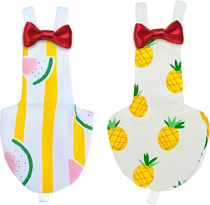 UKJENT Bird Diaper Protective Parrot Nappy - 2 Pack, Reusable Flight Suit with Waterproof Inner Layer, Washable Cute Urine Wet Suit for Cockatiel Monk Parakeet Sun Parakeet Lory(S)