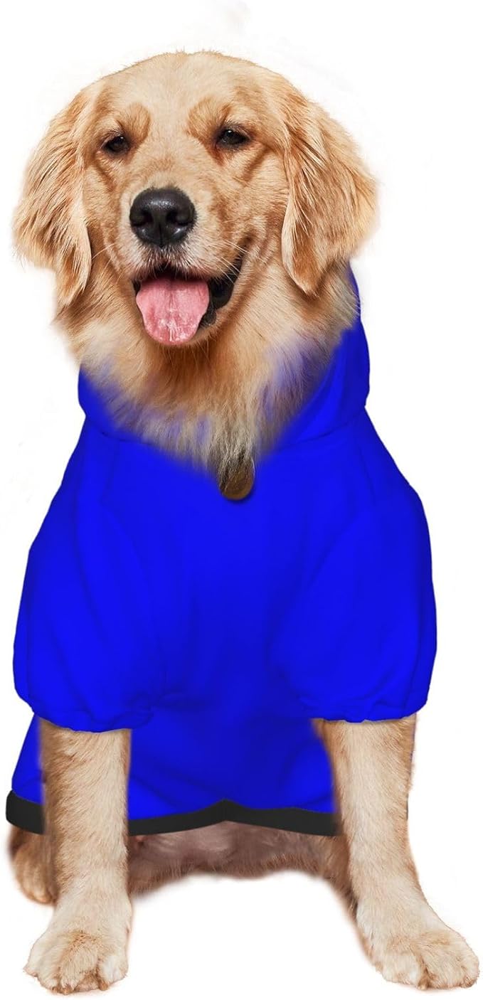 Custom Dog Hoodie Add Your Design Soft & Warm Personalized Photo Text Logo Name Dog Clothes for Puppy Sweatshirt Hooded for Small Medium Large Dogs Girl/Boy Cats Blue