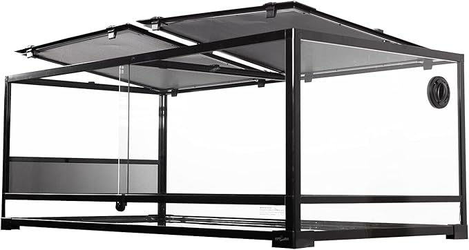 REPTI ZOO 85 Gallon Glass Terrarium, 48" x 24" x 18" Detachable with Double Hinge Door & Screen Ventilation, 2 in 1 Large Reptile Terrarium