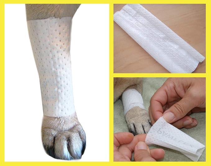 Protective Sleeve Tubular Cover - Bandages - for Dogs Cats and Other Pets First Aid Wound Care Comfortable Non-Adhesive Breathable and Water Resistant 7 Strips (yields 14-21 Covers) (X-Small)