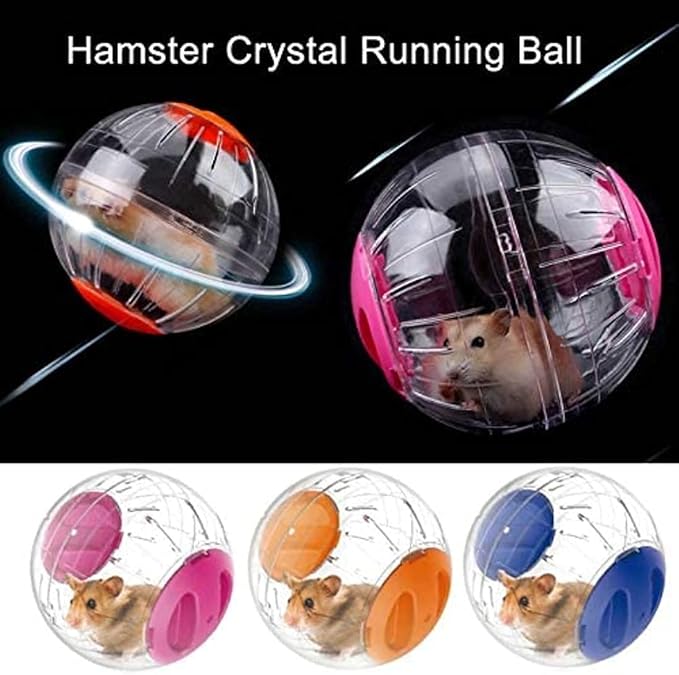 Mini New Cute Dwarf Hamster Running Ball 4.72 Inches Crystal Ball for Hamsters Small Silent Exercise Wheel Cage Accessories for Hamsters Less Than 4 inches 10 cm in Length (Orange)