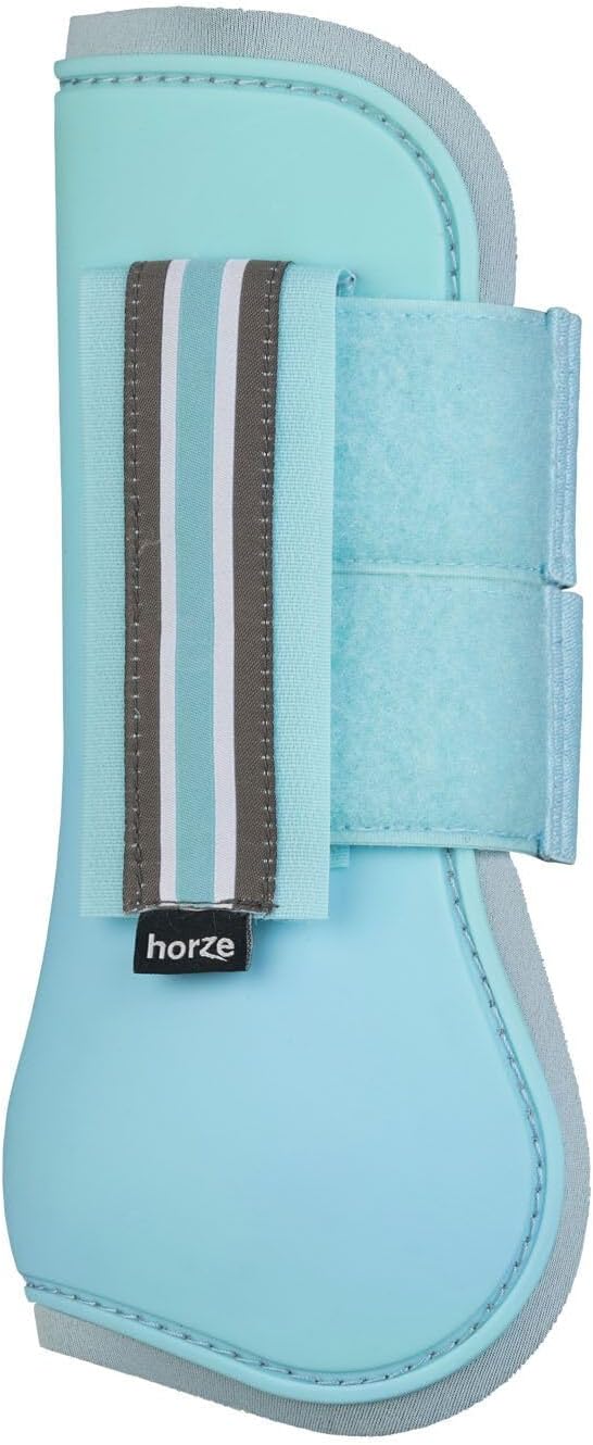 HORZE Adepto Open Front Tendon Boots | Durable Shell with Neoprene Lining - Canal Blue - Pony