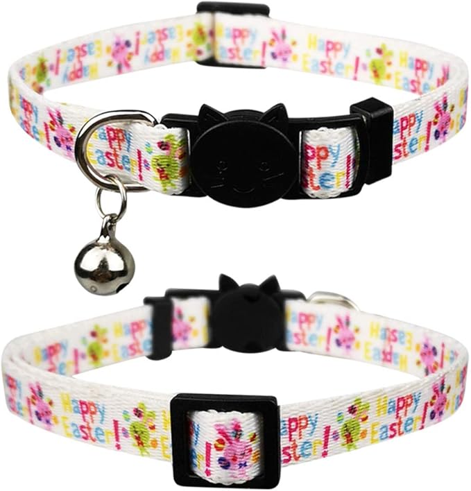 3 Pack Easter Cat Collar with Bell Breakaway Adjustable