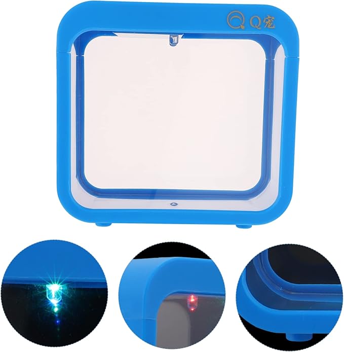 Transparent Mini Fish Tank with Led Light Creative Betta Fish Bowl for Desktop Decor Small Aquarium for Home Office Bedroom Easy to Clean and Detachable Betta Tank with 5 Color Changing Lights