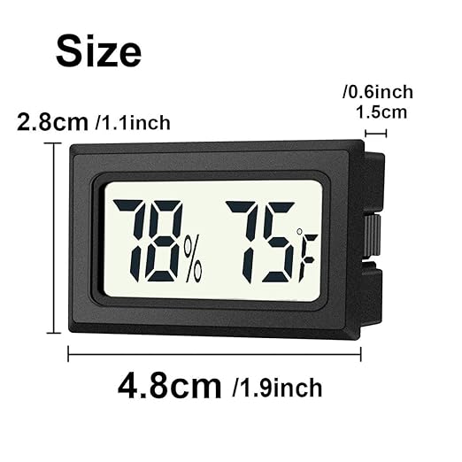 2 Pack Mini Digital Hygrometer Thermometer Gauge, Indoor Outdoor Temperature Humidity Meter for Humidifiers Greenhouse Reptile Plant Humidors, Large LCD Screen, Display in Fahrenheit (℉) (2)