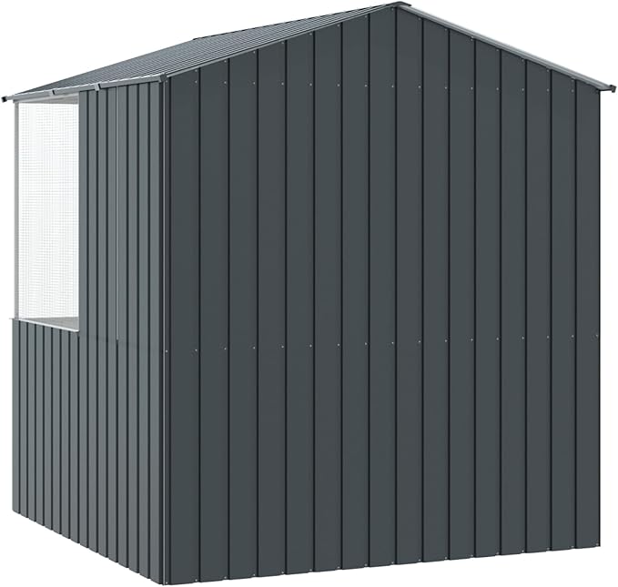 Walk-in Bird Aviary Cage, Suitable for Various Small Animals, Anthracite Galvanized Steel, 82.3"x84.6"x91.7",-357