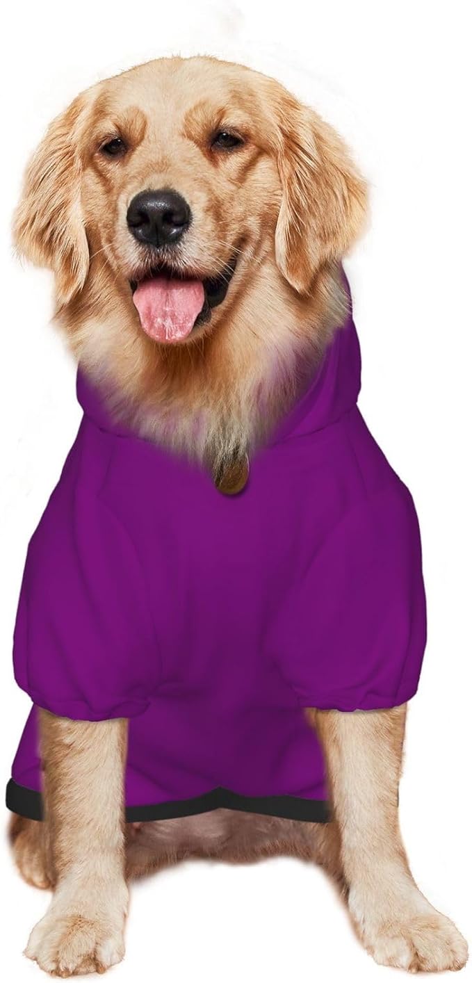 Custom Dog Hoodie Add Your Design Soft & Warm Personalized Photo Text Logo Name Dog Clothes for Puppy Sweatshirt Hooded for Small Medium Large Dogs Girl/Boy Cats Purple