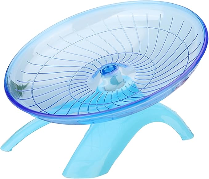 Hamster Flying Saucer Silent Running Wheel, 12 Inch, Suitable for Guinea Pigs, Hamsters, Hedgehogs and Other Small Animals to Ensure Safe Exercise（Blue）