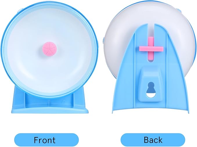 Toyvian Hamster Flying Saucer Silent Running Exercise Wheel for Gerbils, Mice,Hedgehog and Other Small Pets Silent Running Hamster Wheel (Blue)