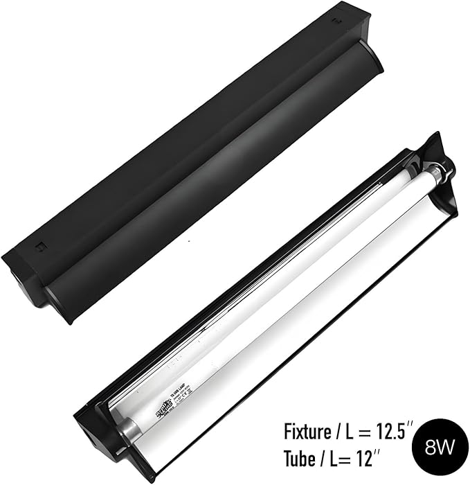 Upgraded T5 UVB Reptile Light, 10.0 UVB 8W German Made Fluorescent Lamp and Fixture Kit, for Desert-Dwelling Reptiles, Bearded Dragon,Tortoise, Snake, Strip Linear UVB Lamp Bulb