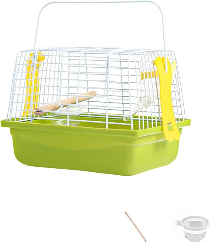 Travel Bird Cage,Small Bird Carrier Cage,Compact Outdoor Birds House,with Carrying Handle and Rust Coating for Pet Parrots and Small Animals