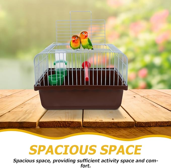 VANZACK Portable Birdcage Parrot Carrying Cage Parrot Bird Carrier Travel Portable Travel for s s for Parakeets s for Cockatiels Coffee Iron