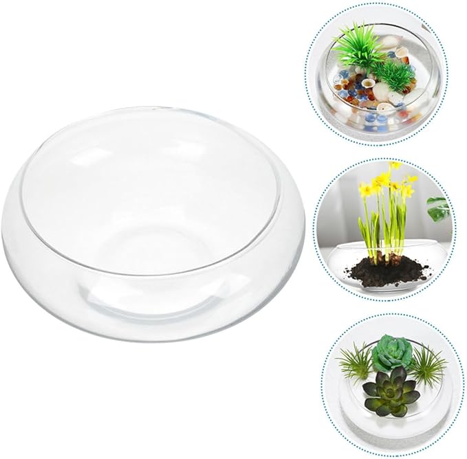 Milisten Flowerpot Micro Landscape Fish Tank Glass Flower Pots Fish Tank for Desk Glass Bowl Hydroponic Plant Pot Keeper Planter Pots Bonsai Planter Succulents Pot Planters