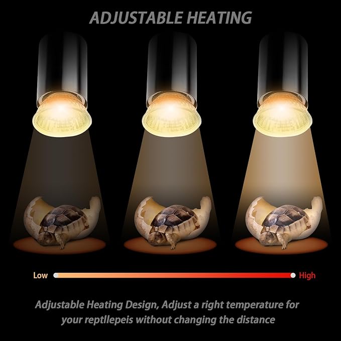 6-Pack 25W UVA UVB Bulbs, Light Turtle Heat Lamp for Reptiles and Amphibian Tanks, Terrariums and Cages, Fit E26 Heat Reptile Lamp,Works with Various Lamp Fixtures
