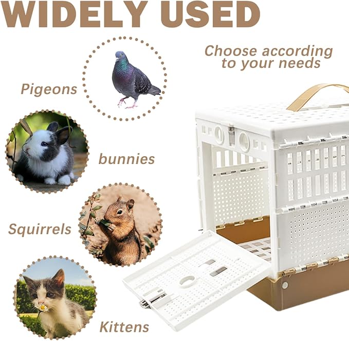Collapsible Bird Cage Plastic Bird Cage Portable Birds Cages Outdoor Small Birds Cages Suitable for Pigeons Parrots fledglings The Best Choice for Birds to Play and Race Training