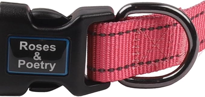 Roses&Poetry Pink Dog Collar for Female Dogs Reflective with Pink Gradient Color, Adjustable XSmall Puppy Collars Tiny for Small Medium Large Dogs (Pink Gradient-XS)