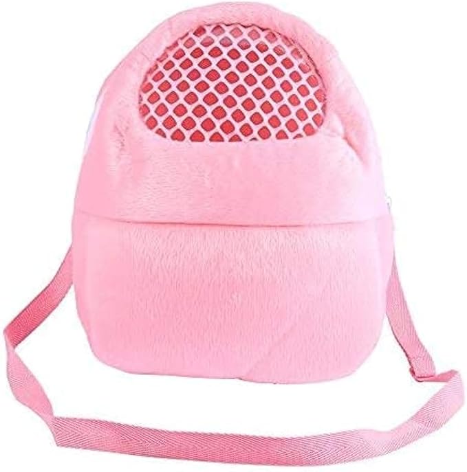 Litewoo Sugar Glider Carrier Portable Travel Bag, Warm Pouch and Breathable Outdoor Portable Tote Bag for Guinea Pig Hedgehog Chinchilla Sugar Glider Hamster Squirrel Small Animal (Pink)