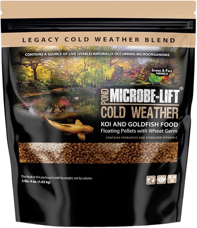 MICROBE-LIFT MLLWGMD Cold Weather Floating Fish Food Pellets with Wheat Germ for Ponds, Water Gardens, and Fountains, for Live Goldfish and Koi, 2.25 Pounds