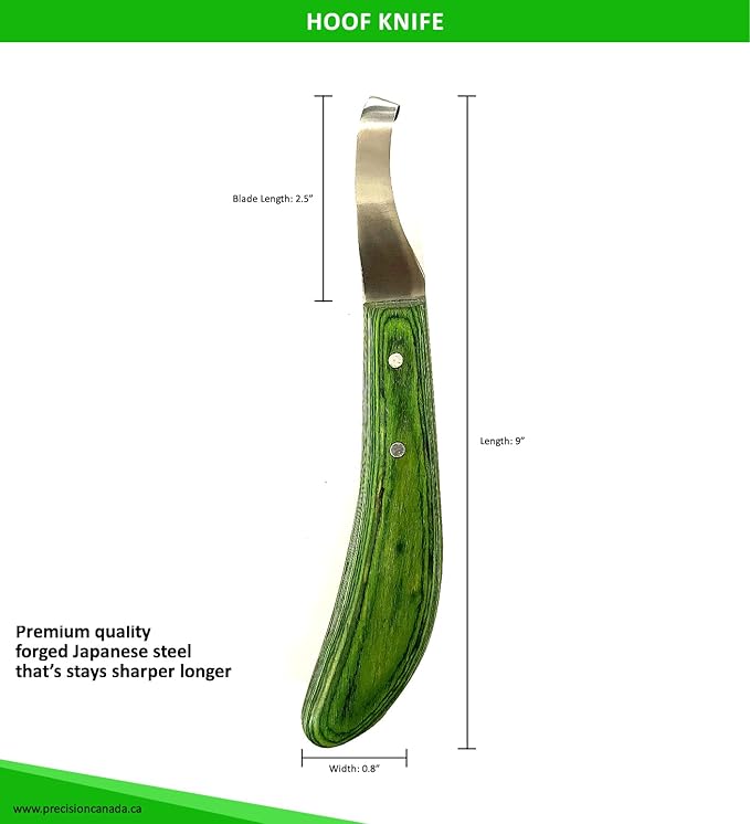 LeCzar Precision Farrier Tools Super Sharp Hoof Knife | Right-Handed Knives, Hoof Knife with Wooden Handle
