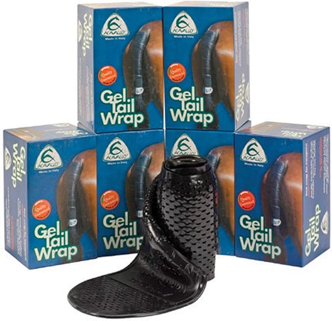 Acavallo Unisex's Black Gel Tail Wrap, One Size