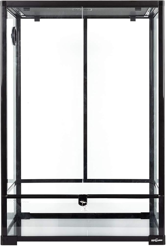 REPTI ZOO 24" x 18" x 36" Reptile Tall Glass Terrarium Rainforest Habitat Double Hinge Door with Screen Ventilation 67 Gallon Reptile Terrarium Easy Assembly