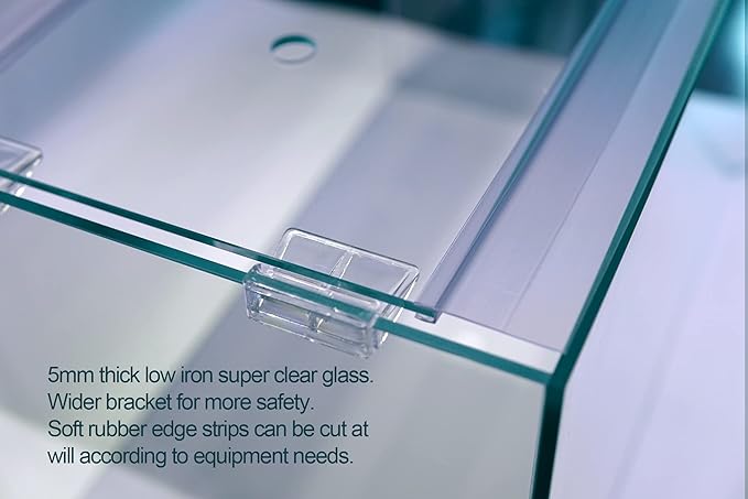 Ultra Clear Rimless Aquarium Tank 6-60 gallons Low Iron Glass (10GaI - Top Glass Canopy)