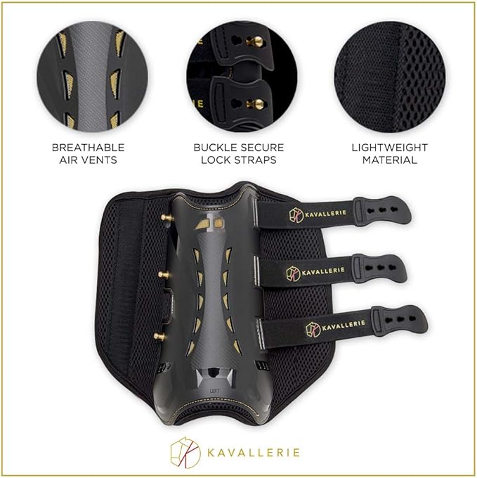 Kavallerie Classic Tendon Boots, Impact-Absorbing Material, Breathable & Evenly Distribute Pressure, Protect Tendon and Ligaments, Anti-Slip, Anti- Sore and Moisture Repellant Show Jumping Boots