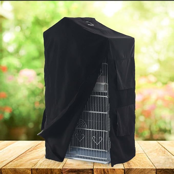 Bird Cage Cover Birdcage Cover, Washable Protection Blackout Cover Waterproof for Parakeets Lovebirds Macaw, Square Cages Accessories, Style A
