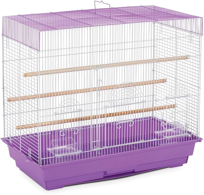 Nordic Haven Flight Cage with Stunning Gothic-Inspired Design, Spacious Interior, Durable Metal Construction, and Ample Room for Birds to Fly and Pla - Color:Purple Purple