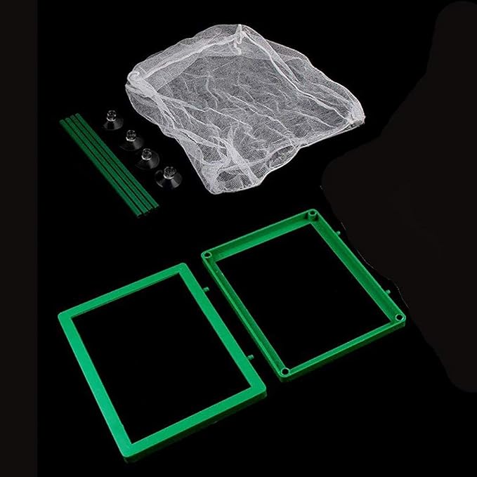 COMOK Fish Hatchery Breeder Box Aquarium Separation Net Nylon Incubator Mesh Fish Breeding Tanks Isolation Box Green Square