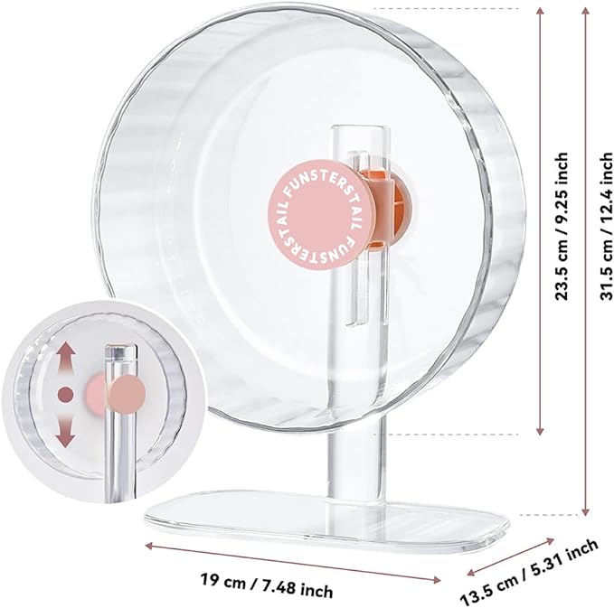 Super Silent Hamster Wheel 8.7 Inch, Magnetic Large Rat Wheel for Chinchilla, Gerbil, Guinea Pig, Cat, Mouse, Sugar Glider and Dwarf, Syrian Hamster Accessories (Peach Pink)
