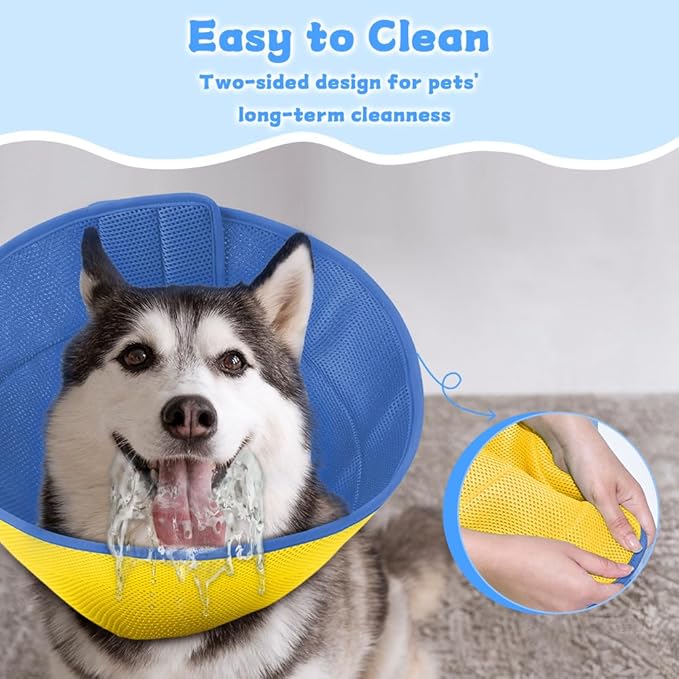Inspack Soft Dog Cone Collar Alternative, E Cones for Medium Small Dogs/Cat to Stop Licking After Surgery, Neuter Recovery Ecollars of Shame Alternatives, Comfortable Paws Comfy Elizabethan Collars