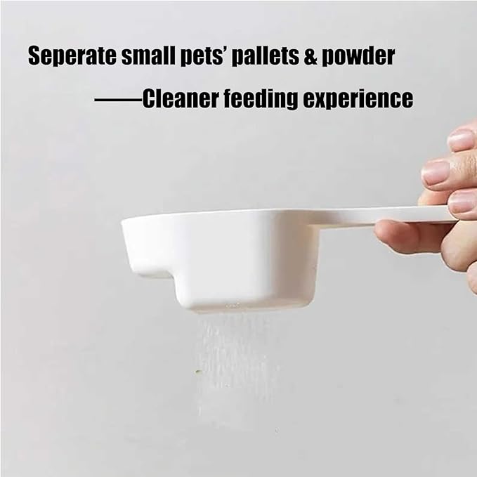 Rabbit Feeder Spoon for Sifting Food Powders, Small Animal Feeder Sifter Scoop for Rabbit, Guinea Pig Pellets,Bunny Feeder Accessory for Cages