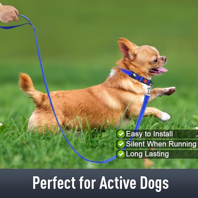 Airtag Dog Collar with AirTag Holder for Puppy Small Dogs, Reflective, Soft Padded & Safety Locking Buckle, Nylon Pet Collars Adjustable for All Breeds, NavyBlue,XS