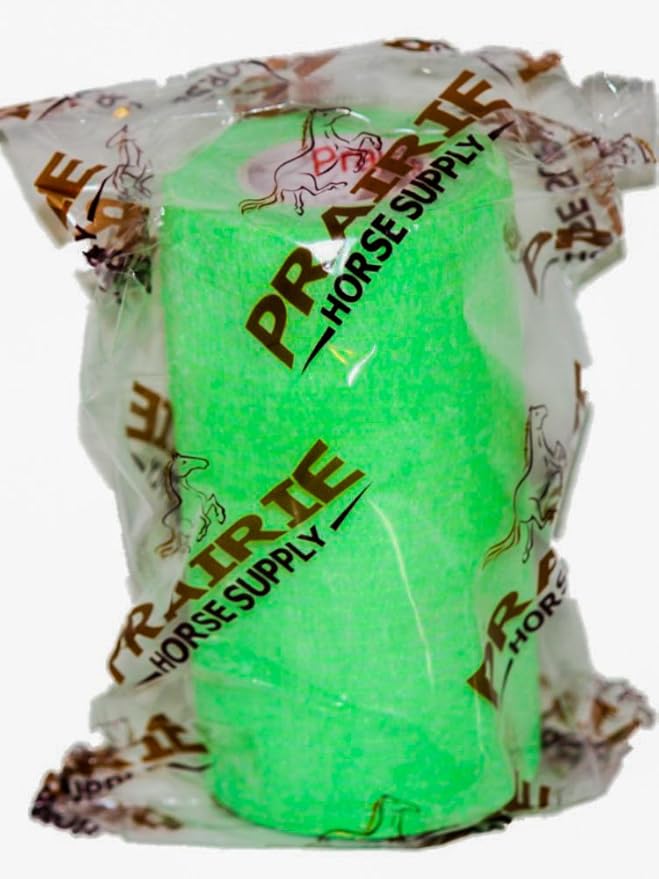 3 Inch Vet Wrap Tape Bulk (Neon Green) (Pack of 12) Self Adhesive Adherent Adhering Flex Bandage Grip Roll for Dog Cat Pet Horse
