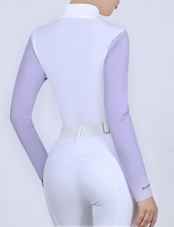Women's Horse Riding Shirt Long Sleeve Top Comfortable Breathable Quick-Dry Horseback Riding Shirts Equestrian Women