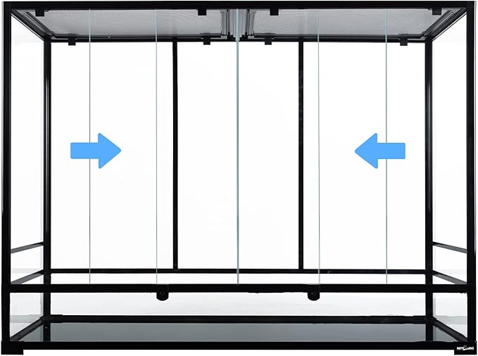 REPTI ZOO Large Glass Reptile Tank 48"x18"x36", 130 Gallon Vertical Reptile Terrarium with Front Opening Door & Ventilated Mesh, Paludarium Tank for Chameleon lizard Frogs Arboreal Reptiles Amphibians