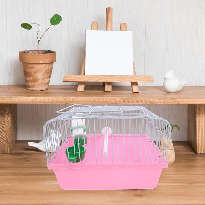 Bird Carrier Travel Cage Parrot Carrying Cage for Birds and Small Animals（Pink）