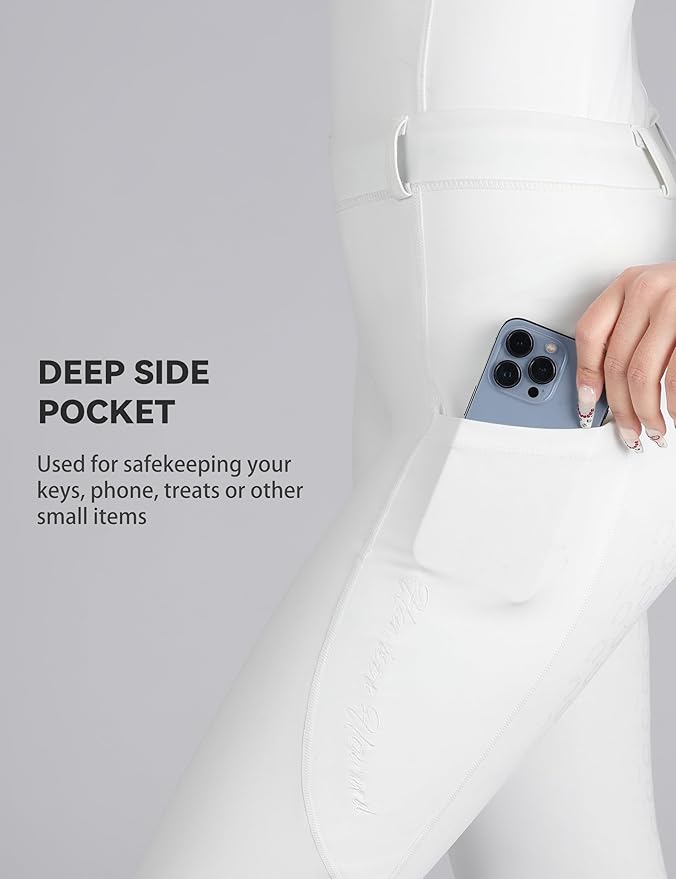 Harrison Howard Women's Horse Riding Pants Double Pocket Silicone Full-Seat Breeches Equestrian Breeches