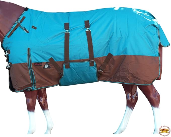 HILASON 1200D Winter Waterproof Poly Horse Blanket Belly Wrap | Turnout Blankets for Horses